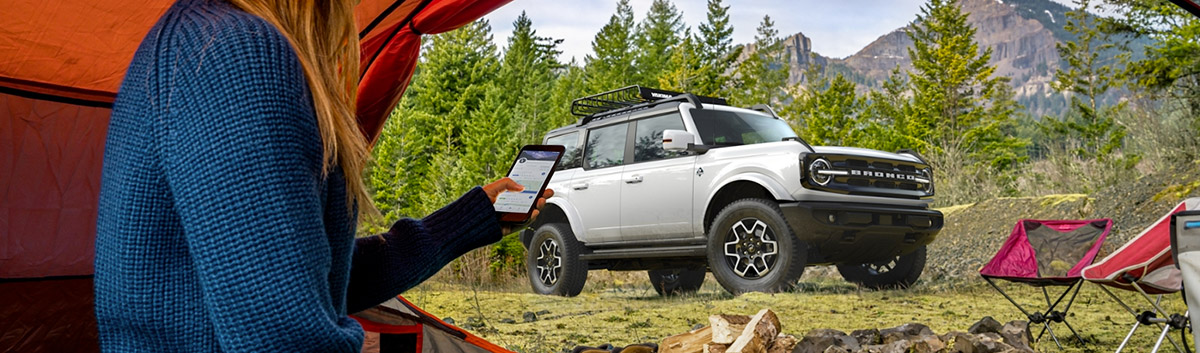 2021 Ford Bronco Base 4-Door 4-Door in the mountains on a campground
