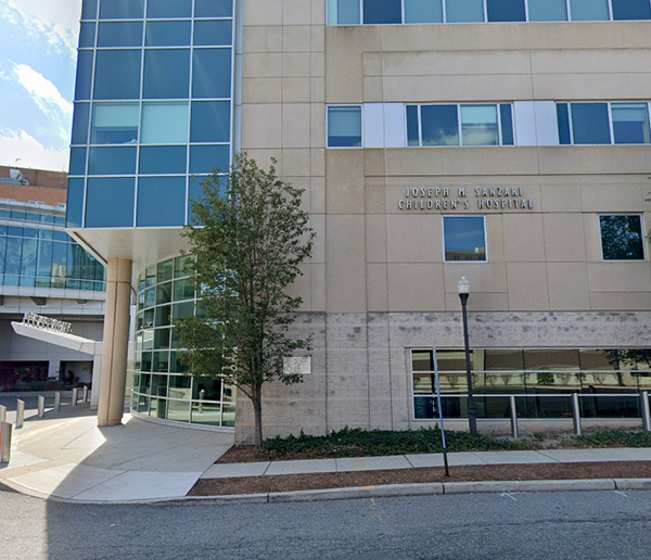 exterior frontal view of joseph M sanzari childrens hospital