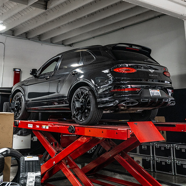 Bentley on lifted service bay