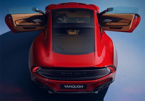 Top full body view of the Aston Martin Vanquish
