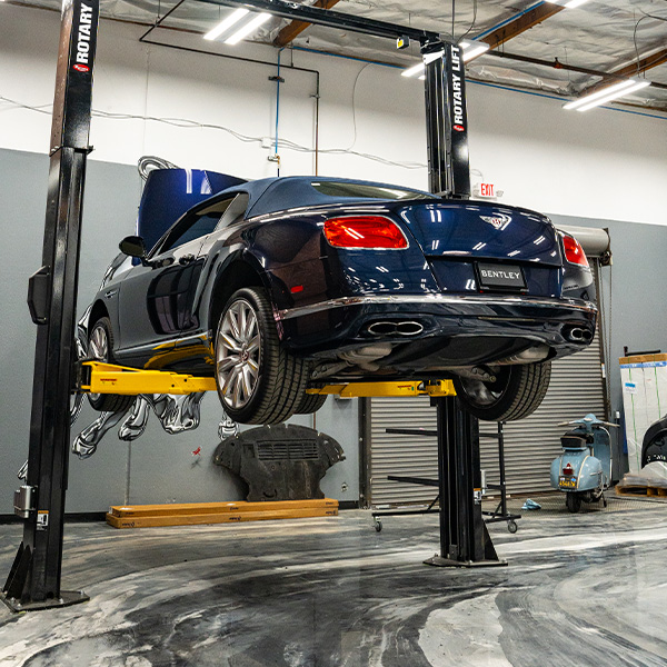 Bentley in the service bay