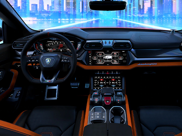 Interior view of the Lamborghini Urus SE