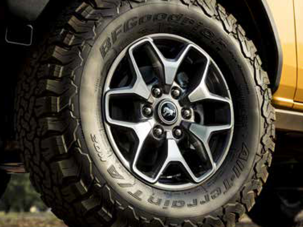 Close up of a ford tire