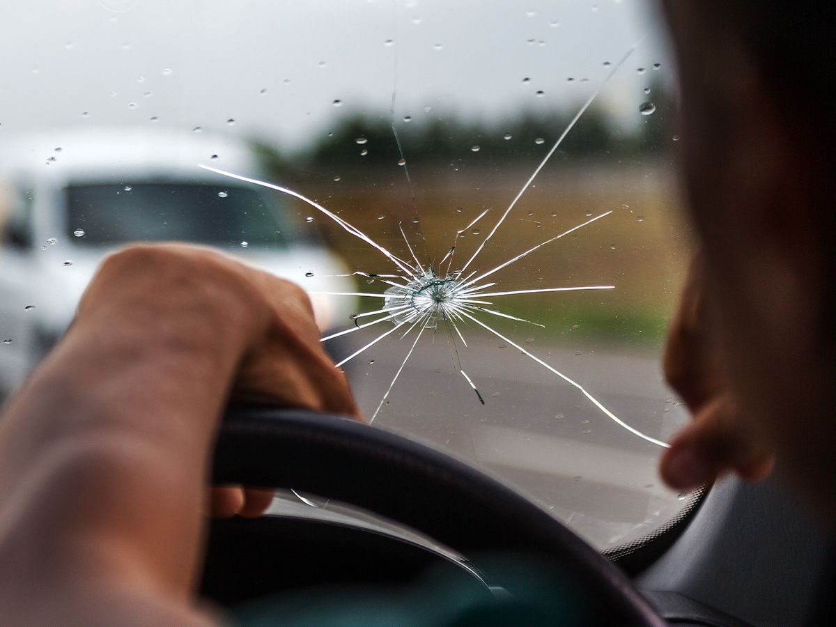 Cracked windshield