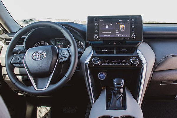 2021 Toyota Venza innterior view showcasing driver dashboard